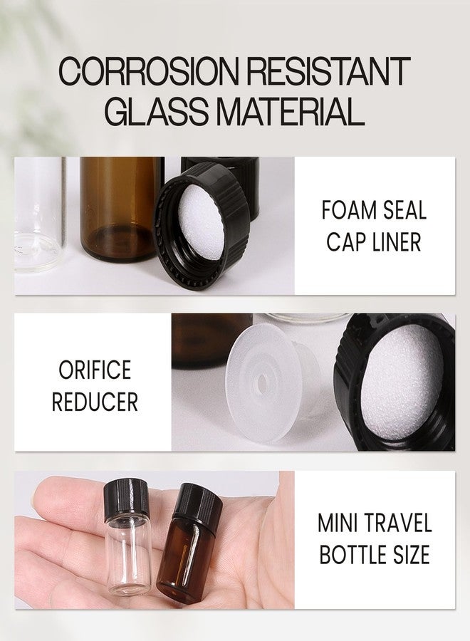 Beauticom 2ML Clear Glass Vial 12 Pieces with Orifice Reducer and Dropper Top - Image 3